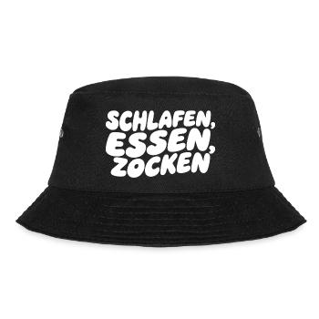 Sleeping, eating, gaming – gamer's everyday life - Bucket Hat - black - Front - Lela (165cm)