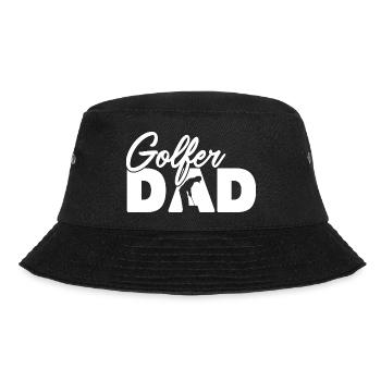 Golfer-Vater, Vintage-Silhouette-Golf-Vater, Vater - Bucket Hat - Schwarz - Vorne - Lela (165cm)