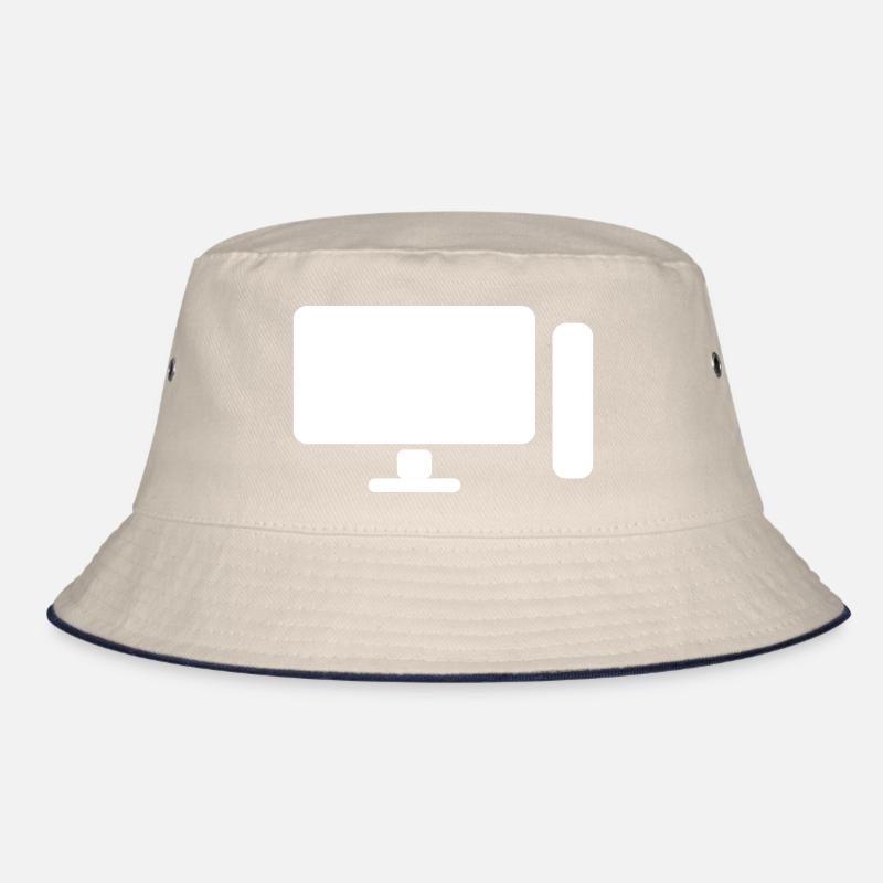 Minimal PC Setup Icon – Gamer Design Bucket Hat