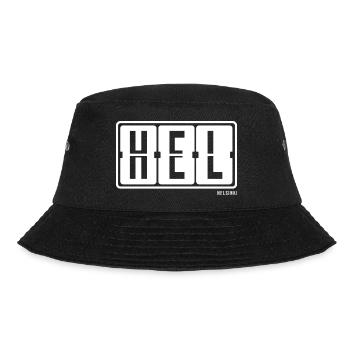 Helsinki HEL , City Souvenir T-Shirt, Hoodie, Cap - Bucket Hat - Schwarz - Vorne - Lela (165cm)