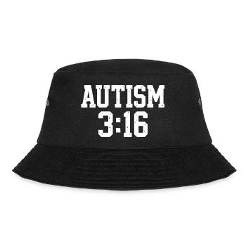Autism Acceptance Typography - Bucket Hat - black - Front - Lela (165cm)