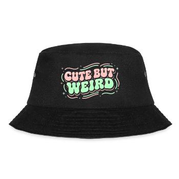 Cute but Weird - Retro 70s Aesthetic Design - Bucket Hat - Schwarz - Vorne - Lela (165cm)
