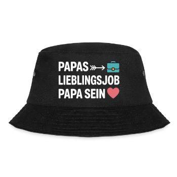 Papas Lieblingsjob Papa Sein Vater Vatertag Spruch - Bucket Hat - Schwarz - Vorne - Lela (165cm)