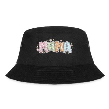 Mama Vintage Skull – Style Retro Groovy Crâne Fleu - Bucket Hat - black - Front - Lela (165cm)