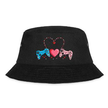 Retro Heart Valentine's Day Design Love - Bucket Hat - black - Front - Lela (165cm)