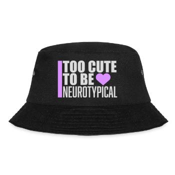 Too Cute To Be Neurotypical Lustig Autismus Logo - Bucket Hat - Schwarz - Vorne - Lela (165cm)