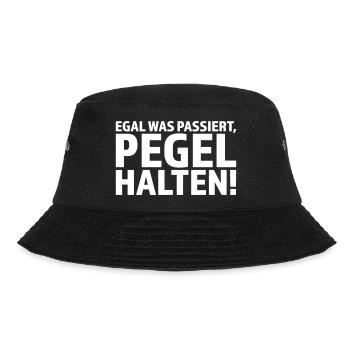 Egal was passiert Pegel halten Party T-Shirt - Bucket Hat - Schwarz - Vorne - Lela (165cm)