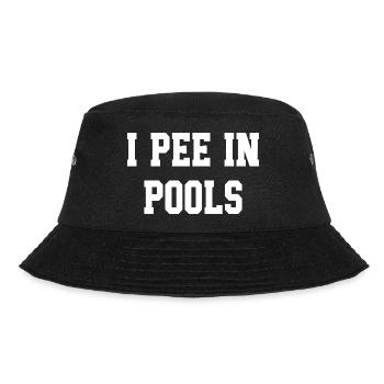 Fette Blocktypografie auf Schwarz - Bucket Hat - Schwarz - Vorne - Lela (165cm)