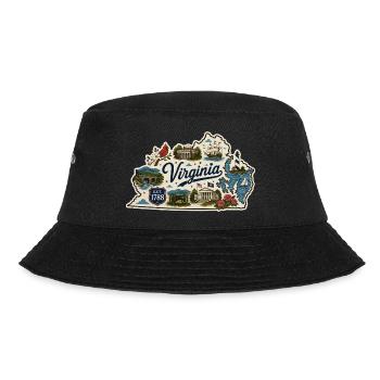Virginia Old Dominion State Vintage-Aufkleber - Bucket Hat - Schwarz - Vorne - Lela (165cm)