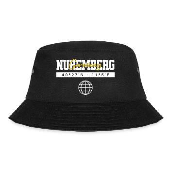 Nürnberg Deutschland Koordinaten Reise Souvenir - Bucket Hat - Schwarz - Vorne