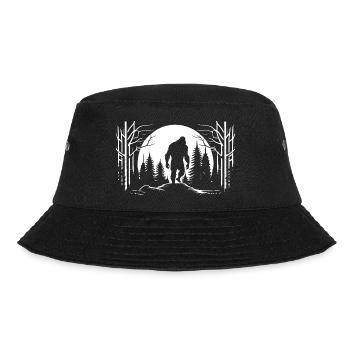 Bigfoot Moon Forest Night Silhouette - Bucket Hat - Schwarz - Vorne