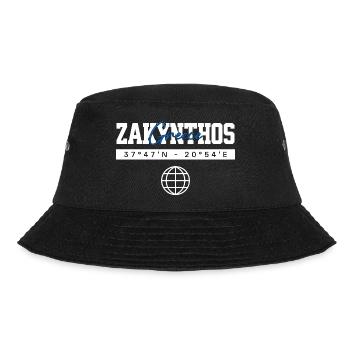 Zakynthos Griechenland Koordinaten Reise Souvenir - Bucket Hat - Schwarz - Vorne