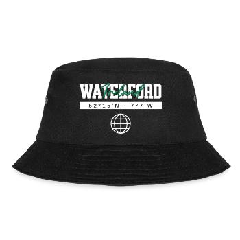 Waterford Irland Koordinaten Reise Souvenir - Bucket Hat - Schwarz - Vorne