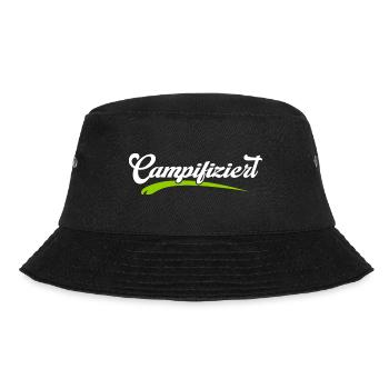camper outdoor camping campifiziert am lagerfeuer - Bucket Hat - Schwarz - Vorne - Lela (165cm)