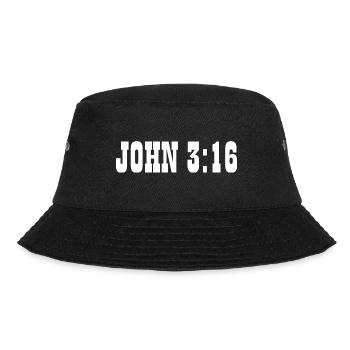 John 3:16 BIble Verse KJV - Bucket Hat - black - Front - Lela (165cm)