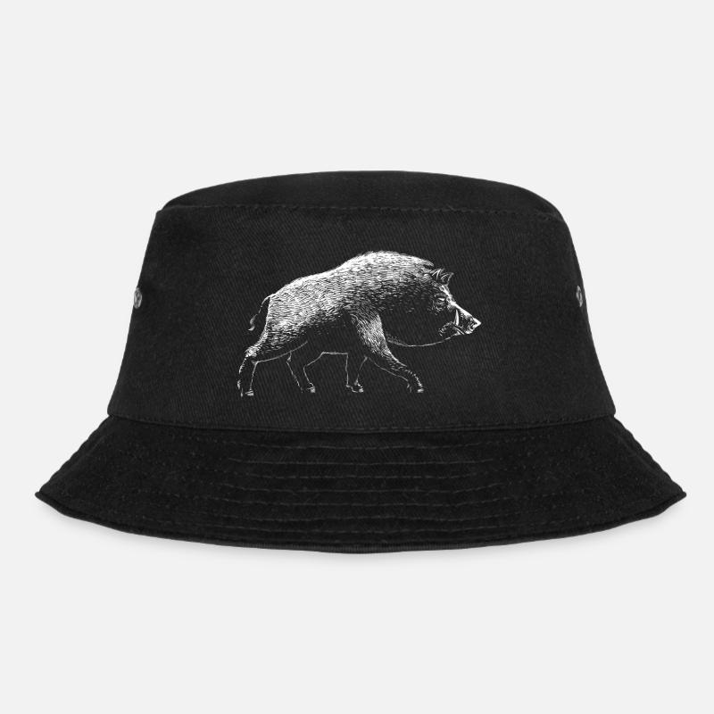 Wildschwein - Bucket Hat - Schwarz