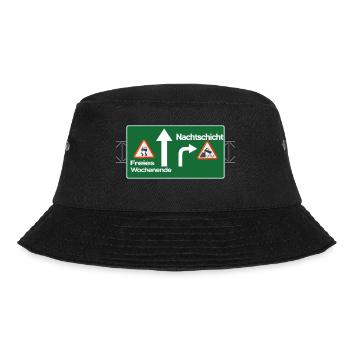 nachtschicht modus nachtarbeit schichtarbeit nacht - Bucket Hat - Schwarz - Vorne - Lela (165cm)