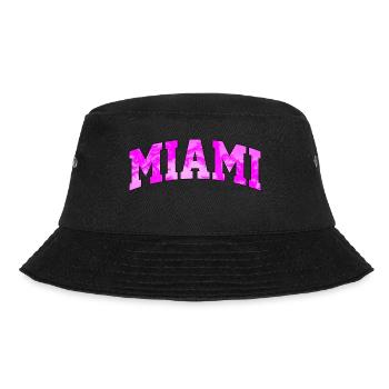 Miami-Logo: College-Design mit tropischem Flair - Bucket Hat - Schwarz - Vorne - Lela (165cm)