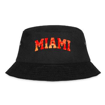 Miami-Logo: College-Design mit tropischem Flair - Bucket Hat - Schwarz - Vorne - Lela (165cm)