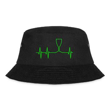 EKG und Weinglas - Bucket Hat - Schwarz - Vorne - Lela (165cm)