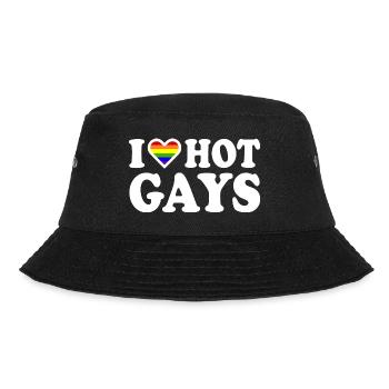 I love hot gays - Bucket Hat - Schwarz - Vorne - Lela (165cm)