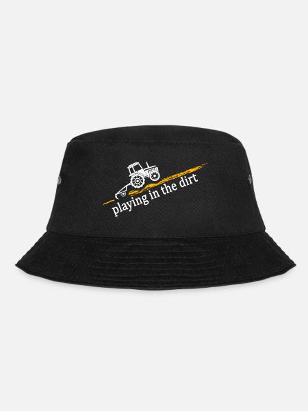 Tractor "dirty tractor driver" farmer field field - Bucket Hat - black
