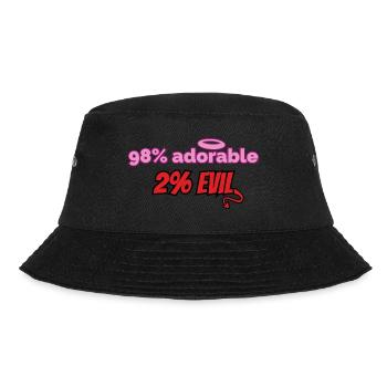 98% süß, 2% teuflisch – Lustiges Design - Bucket Hat - Schwarz - Vorne - Lela (165cm)