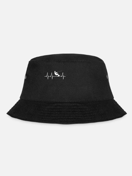 Wakeboarding Heartbeat Wakeboarder Wakeboarder Wakeboard - Bucket Hat - black
