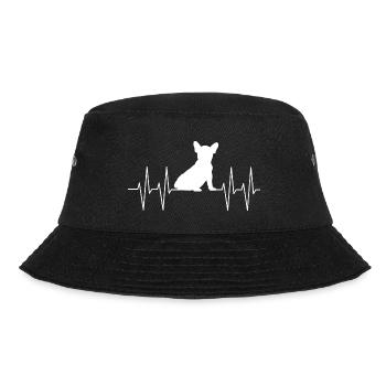 Ich liebe Frenchies Bulldogge von Herzen - Bucket Hat - Schwarz - Vorne - Lela (165cm)