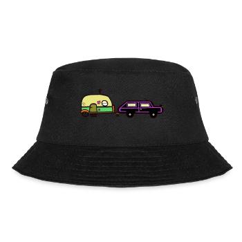 Ferien Reise Camping Wohnwagen Wohnmobil Auto - Bucket Hat - Schwarz - Vorne - Lela (165cm)