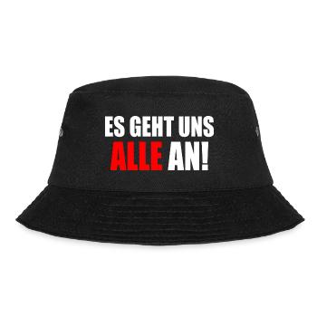 Es geht uns alle an - Bucket Hat - Schwarz - Vorne - Lela (165cm)
