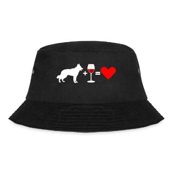 German shepherd wine red wine - I love - Bucket Hat - black - Front - Lela (165cm)