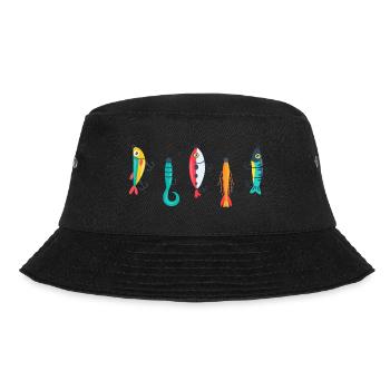 Angler fishingFishing lures Fish hook fishing license - Bucket Hat - black - Front - Lela (165cm)