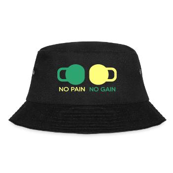 Calisthenics Gym "Pain-Gain" Muscle Fit - Bucket Hat - black - Front - Lela (165cm)