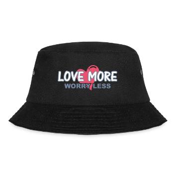 Love more. Worry less - Bucket Hat - black - Front - Lela (165cm)