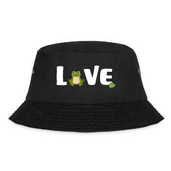 Frösche "frog love" Froschprinz - Bucket Hat - Schwarz - Vorne - Lela (165cm)