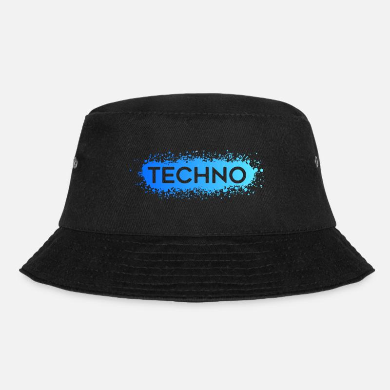 Techno Techno Blue Splat - Bucket Hat - Schwarz