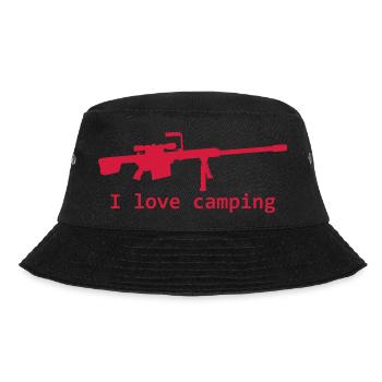 I love camping - Bucket Hat - Schwarz - Vorne - Lela (165cm)