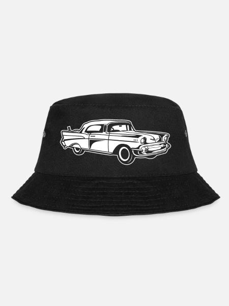 Chevy Bel Air / Oldtimer 01_white - Bucket Hat - black