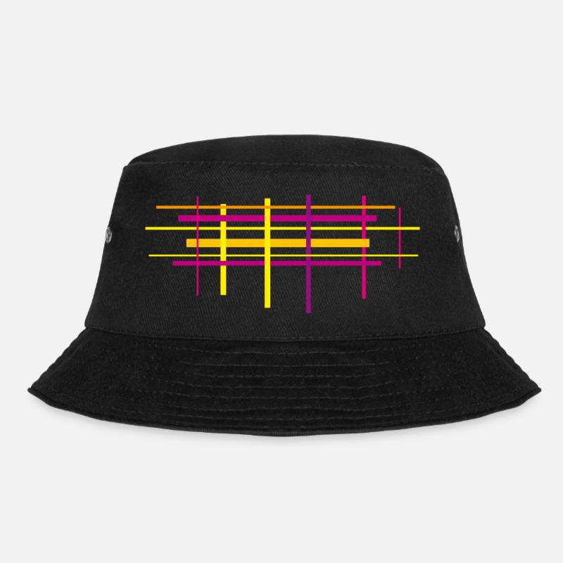 abstrakt / Linien - Bucket Hat - Schwarz
