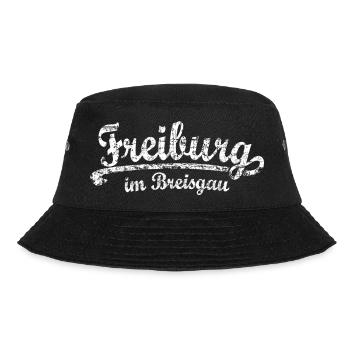 Freiburg im Breisgau Classic (Vintage/Weiß) - Bucket Hat - Schwarz - Vorne - Lela (165cm)