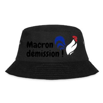 Macron démission gilet jaune - Bob - noir - Devant - Lela (165cm)