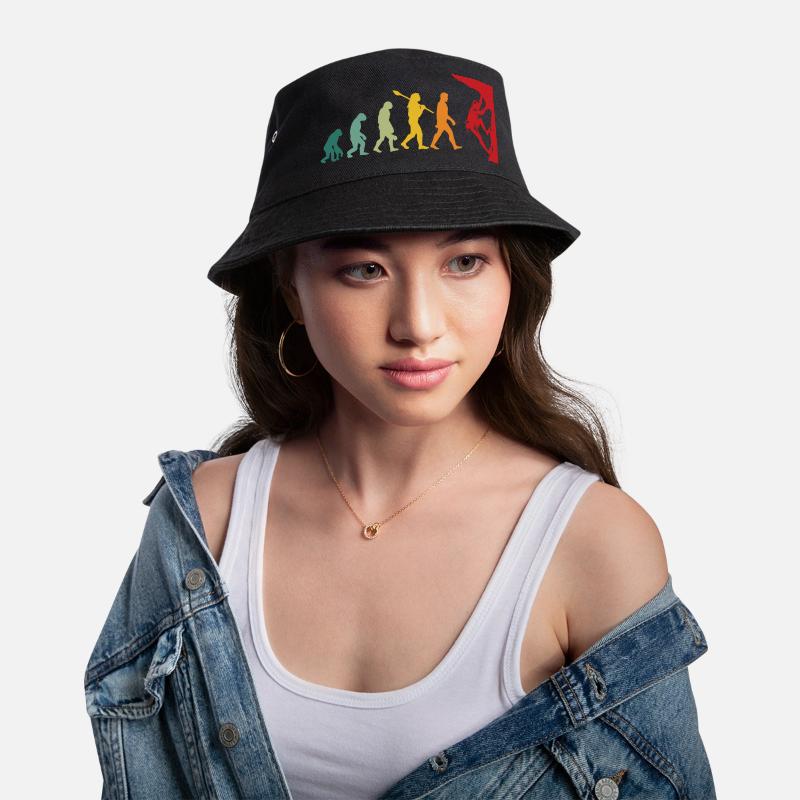 Kletterer Evolutionen Mensch Affe Mann Climber Bucket Hat