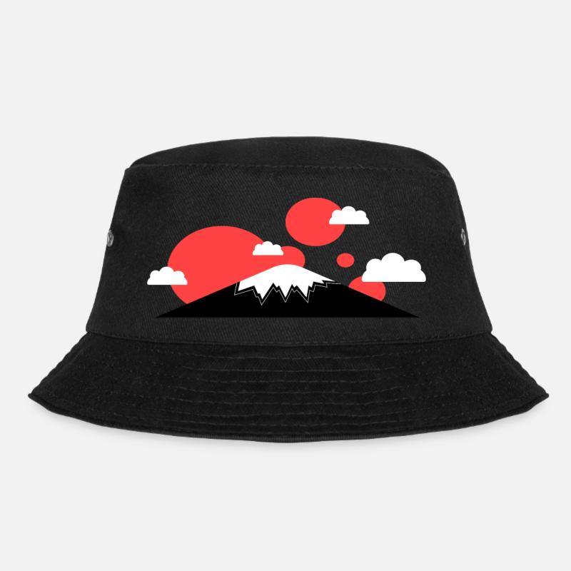Japan Berge - Bucket Hat - Schwarz