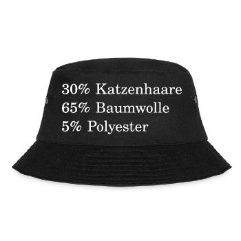 30% Katzenhaare, 65% Baumwolle, 5% Polyester - Bucket Hat - Schwarz - Vorne - Lela (165cm)