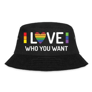 Pride Month - Liebe, wen du willst - Bucket Hat - Schwarz - Vorne - Lela (165cm)