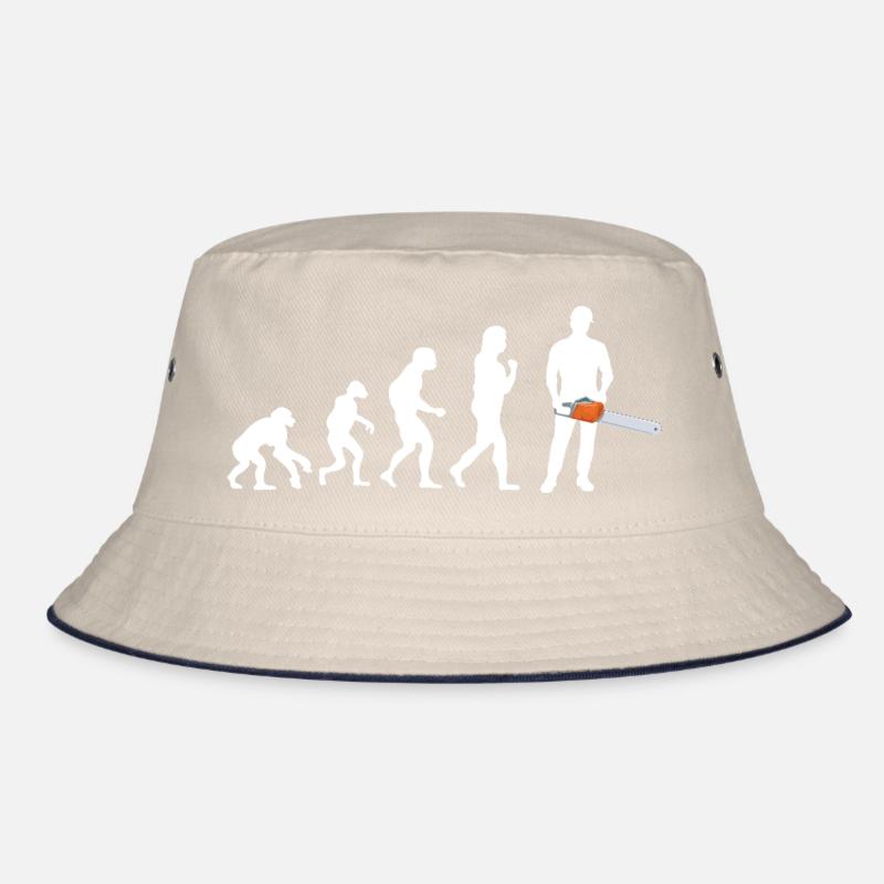 Chainsaw Forest Worker Forester Evolution Wood Bucket Hat