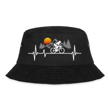 Herzschlag Fahrrad Radfahrer Rennrad - Bucket Hat - Schwarz - Vorne - Lela (165cm)