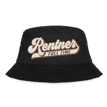 Full Time Rentner | Farben änderbar - Bucket Hat - Schwarz - Vorne - Lela (165cm)