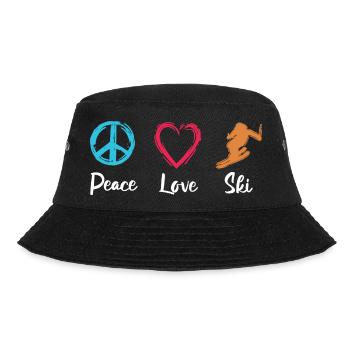 Frieden Liebe Skifahren - Bucket Hat - Schwarz - Vorne - Lela (165cm)